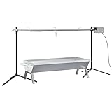 Festnight BBQ Rotisserie Elektrisch Spanferkelgrill mit Motor und Edelstahl Automatischen Rotisserie-Grill Holzkohlegrill Camping Grill Edelstahl Barbeque Grill 150 x 46,5 x 82,5 cm (L x B x H)