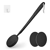 Eincremehilfe Lotion-Applikator für Rücken, Füße und Beine, langer Kunststoffgriff, Feuchtigkeitscreme, Sonnenschutz und Salbenapplikator für ältere Männer und Frauen mit 3 waschbaren Pads