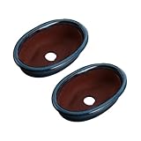 BESPORTBLE 2 Stück Chinesischer Keramik Blumentopf Glasiert Atmungsaktiver Handgefertigter für Sukkulenten Kakteen und Pflanzen Dekorativ für Büro und Wohnräume