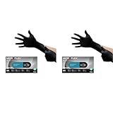 Microflex Ansell 93-732 Einmalhandschuhe Latexfreie & Ansell 93-732 Einmalhandschuhe Latexfreie, Schwarze Nitrilhandschuhe Puderfrei