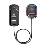 Vdaxvme Kleines 6-Port Autoladegerät Mit 66-W Hochgeschwindigkeitsladung. Fortschrittliches 66-W Auto USB Ladezentrum Mit 6 Port Für Telefone