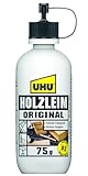 UHU Holzleim Original Flasche, Universeller Weißleim - geeignet für alle üblichen Holzarten und -verklebungen, 75g