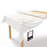 LILENO HOME Tischdeckenrolle 1,10 x 25 m - Tischdecke Weiß aus Vlies - Stoffähnlich, abwaschbare Tischdecke als Rolle, Meterware Tischtuchrolle - Einweg Papiertischdecke Rolle Alternative