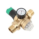 MECUTP 1 Zoll Druckminderer Wasser Wiederverwendbarer Wasserdruckregler DN 25 Druckregler Wasser Mit Manometer Und Siebfilter Messing Wasserdruckminderer - Einstellbereich 1 Bis 6 Bar