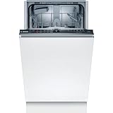 Bosch SPV2IKX10E Serie 2 Smarter Geschirrspüler vollintegriert, 45 cm breit, Besteckkorb, Extra Trocknen auf Knopfdruck, InfoLight roter Lichtpunkt am Boden, AquaStop Schutz gegen Wasserschäden, Weiß