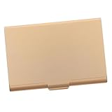 HOMSFOU Visitenkartenbox aus Aluminiumlegierung Visitenkartenhalter aus Metall Schlanker Visitenkartenhalter Visitenkartenetuis visitenkartenhalter für geldbörse Golden