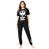 Disney Nightmare Before Christmas Pyjama für Damen und Teenager - Weihnachten Damen Schlafanzug S-2XL (Schwarz/Christmas, M)
