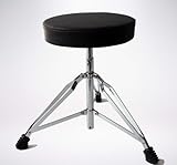 RAGOPILEN Drum Stool, Verstellbarer Schlagzeughocker aus Edelstahl 42-56 cm mit 4-Loch-Verstellung und gepolsterter Sitzfläche