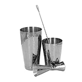 RASTKY Boston Cocktail-Shaker-Set, Robuster Edelstahl, Vintage-Design für Barkeeper-Party, 304 Edelstahl (Typ 2)