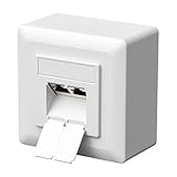 FGB CAT6a Universal Netzwerkdose Anschlussdose Datendose Netzwerkbuchse 2 Port RJ45 Geschirmt Aufputz oder Unterputz 10 Gigabit Ethernet Netzwerk LAN Dose Für Netzwerkkabel Verlegekabel Weiß