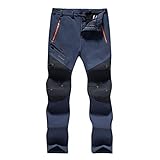 Herren Wanderhose Outdoorhose, Winter Softshell Vlies Gefüttert Outdoor Hose Taktische Wasserdicht Langlaufhose für Jagd Trekking und Fahrrad