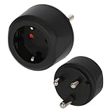 Brennenstuhl Reisestecker / Reiseadapter (Reise-Steckdosenadapter zum Anschluss elektrischer Geräte mit Schutzkontakt Stecksystem in Ländern mit südafrikanischem Stecksystem) schwarz