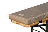 TwoTracks Premium Bierbankauflage Biba Comfort, 5cm gepolsterte Sitzbankauflage. Faltbare Bankauflage in beige, 220x25x5, 2er Set