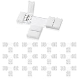 UBRAVE LED Strip Verbinder,12 Stücke 10mm 4 Polig LED Strip Eckverbinder-T Förmige, LED Schnellverbinder für 10mm Breit SMD 5050 RGB LED Streifen Stripes, LED Streifen Flexibel Verbindungskabel