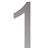 Edelstahl Hausnummer - Design Türnummer - Höhe 76mm - Aufkleber (1)