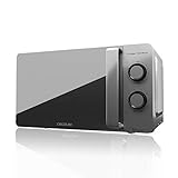 Cecotec Microondas ProClean 3160-Mirror, 20 L,Ready2Clean-Beschichtung, 800 W-Grill,9 Stufen, 30min-Timer, 3 D Wave-Technologie,Silber,verspiegelte Tür.