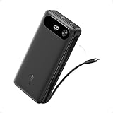 Anker Powerbank, 20.000mAh tragbares Ladegerät mit integriertem USB-C-Kabel, 87W Max Schnelllade-Akku, 1 USB-C und 1 USB-A, für MacBook, iPhone 17/16/15/14 Serie, Samsung, Switch, und mehr