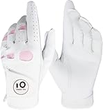 Golfhandschuhe Damen Links Rechts Golfhandschuh Mit Ball Marker Golf Handschuh Wert 1 Stück Cabretta Leder Griff Linke Rechte Hand Weicher Komfort Passform Größe S M L XL (1 Stück Links, M)