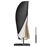 Reinalin Sonnenschirm Schutzhülle mit Stab, Abdeckhauben für Sonnenschirm Garten, Wasserdichter, UV-Beständig, Winddicht und Schneesicher (Schwarz, 265 x 40/70/50cm)