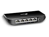 TP-Link TL-SG1005D 5-Port Gigabit Desktop Switch (5 10/100/1000Mbps-RJ45-Ports, Autoabstimmung, Auto-MDI/MDIX, Green IT, 70% Energie einsparen, Plastikgehäuse) schwarz