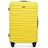 WITTCHEN Skyspeed Line Reisegepäck Großer Koffer Hartschalenkoffer ABS Groß Rollkoffer Trolley Check-In Gepäck Kombinationsschloss Teleskopgriff 4 Rollen Gelb Lufthansa/Eurowings/Ryanair/Condor