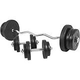 GORILLA SPORTS® Hantelset - 70kg, SZ Curlstange 120cm, Gewichte 4x1,25kg / 4x2,5kg / 4x5kg / 2x10kg, 2X Kurzhanteln 30mm, mit 6 Sternverschlüssen/Federverschlüssen, Kunststoff - Hantel Set, Hanteln
