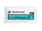 Dealmed Alkoholtupfer, antiseptisch, 10,2 cm, 3 Tupfer, 25 Stück pro Box