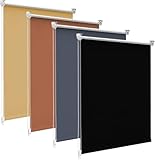 bobodeco Verdunklungsrollo ohne Bohren & mit Bohren, Verdunkelungsrollo Klemmfix, Schwarz 50x170cm (BxH), Thermorollo Sichtschutz und Sonnenchutz, Rollos Hitzeschutz für Fenster & Tür