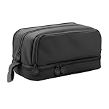 XDGBGFN Federmäppchen Große 4 Fächer Federmäppchenmit Reißverschluss Pencil Case Groß Federtasche Langlebig Federtaschen für Jungen und Mädchen (Schwarz, 22cm)