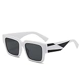 Quadratische Herren- und Damen-Sonnenbrille mit großem Rahmen, modisch, Outdoor, Pendler, Sport, UV400, Fahren, Sonnenbrille, Geschenk (Color : E, Size : 1)