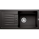 BLANCO FAVUM XL 6 S | Küchenspüle 86x43,5 | Granitspüle aus SILGRANIT schwarz | Einbauart: Einbau von Oben | reversibel | für 60 cm breite Unterschränke | Großes Becken | [86x43,5x19,2 cm]