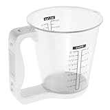 NUOBESTY Messbecher mit Digitaler Waage und LCD Anzeige Elektronisches Messgerät Weiß Kompakt für Kochen und Backen im Haushalt