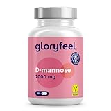 gloryfeel D-Mannose hochdosiert - 2000 mg reine D Mannose pro Tagesportion - 180 Kapseln aus pflanzlichem Ursprung - 100% vegan, laborgeprüft und ohne Zusätze in Deutschland hergestellt