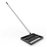 CRMCC 43,2 x 25,4 cm Rasen-Nivellierrechen mit 198,1 cm verstellbarem Edelstahlgriff – robustes Grasnivellierwerkzeug, Nivellierrechen für Rasenpflege, Hof-Nivellierer