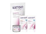 KATTOVIT - Diabetes Probierpaket Small speziell für Katzen mit Diabetes oder Übergewicht. Blutzuckerregulierendes Katzendiätfutter als Trocken- und Nassfutter