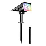 Mingchengheng Bunt Solarlampen Für Außen, RGB Solar Strahler Garten Mit 7 Modi, Solarleuchten Außenbeleuchtung, Außen Gartenstrahler Für Party, Bäume, Vorgarten, Hof