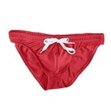 Lässige Unterhose, Slip, atmungsaktiv, einfarbig, bequem, Herrenunterwäsche, einfach gestylt, rot, L