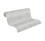 A.S. Création Elements Vliestapete mit Betonmotiv 0,53 x 10,05 m – Grau – dezente Betontapete mit Stein-Optik Made in Germany – 369112