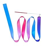 Oxxggkao 2 Meter Tanzbänder Gymnastikband Für Kinder Buntes Fitnessstudio Mit Twirling Rod Zauberstab Für Künstlerisches Tanzen Rhythmische Gymnastikbänder