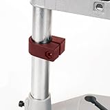 Oniissy Verstellbarer Aluminium-Bohrständer für 38-42 mm elektrische Handbohrmaschinen, Tischbohrerhalter mit breiter, stabiler Basis und rutschfestem Design, ergonomischer Griff und Montage