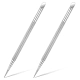 2 Stück Nagelhautschieber, 12 x 0,5 cm Metall-Doppelend-Nagelhautwerkzeuge für Nägel, Edelstahl Nagelpunktierstift, Professionelles Nagelhautentferner Werkzeug für Maniküre Pediküre