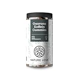 NATURE LOVE® Guarana Koffein Gummies – 90 Stück – ohne Zuckerzusatz – 45mg Koffein pro Tagesdosis – Gummies als Alternative zu Kaffee, Energydrinks und Koffeintabletten – vegan und laborgeprüft