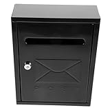 CAXUSD Post Briefkasten Briefkästen Für Draußen Wandbriefkästen Für Den Außenbereich Wandmontierte Briefkästen Bürobriefkästen Mailbox Sperren Outdoor-dekor Eisenblech Black