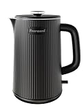 Fourward Wasserkocher - Edelstahl Kettle mit 1,7L Fassungsvermögen, 2200W Schnellkochfunktion, BPA-frei, Doppelwand Design, Schwarz