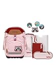ergobag Pack Set ergonomischer Schulranzen flexibel 6-teilig Set 1. Klasse Grundschule für Mädchen und Jungen