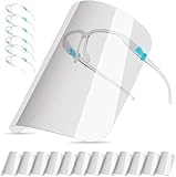 BFhongly 10er-Pack Gesichtsschutz mit Brillengestellen, Ultraklare Schutzschilde aus Komplettem PET-Kunststoff, Gesichtsschild Visier für Damen und Herren, Schutzvisier