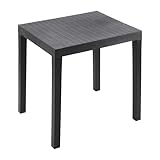 Spetebo Kunststoff Gartentisch rechteckig 78 x 65 cm - anthrazit - Campingtisch im klassischen Design - Balkontisch Terrassentisch Outdoor Garten Tisch für den Außenbereich