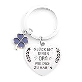 ZKIUOA Opa Geschenk Opa Schlüsselanhänger Mit Gravur,Geschenke für Opa Zum Geburtstag Geschenk für Opa,Geschenk Vatertag Opa-GLÜCK IST EINEN OPA WIE DICH ZU HABEN