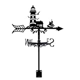 SUPERDANT Leuchtturm Wetterhahn Kleines Boot Wetterhahn fürs Dach Möwen Wetterfahne Bauernhaus Dekorativer Weathervane Den Außenbereich Wetterfahnen Für Hof Scheune Garten Terrassendekor