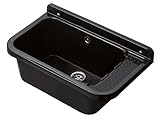 Negrari 2051BNAM Waschbecken zur Wandmontage, aus Kunstharz, säurebeständig, ideal für feuchte Räume, Außenbereich, L60 x B34 H21, schwarz mit Glitzer